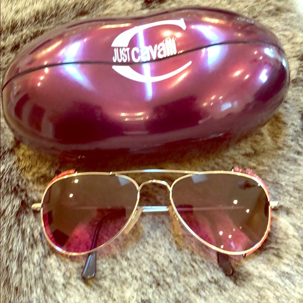Roberto Cavalli Rose colored aviator sunglasses
